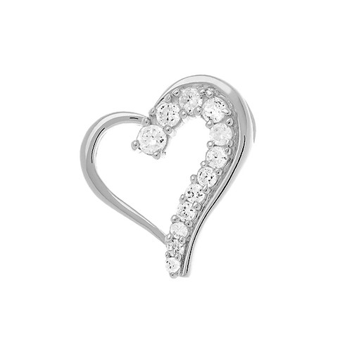 Sterling Silver 925 Rhodium Plated Journey of Love CZ Heart Pendant