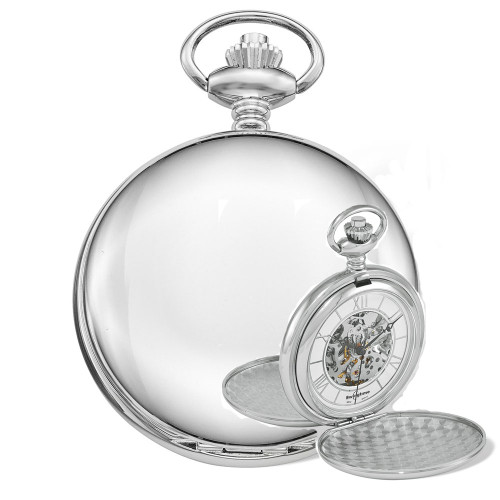 Swingtime Chrome Brass Double Cover Mechanical Pocket Watch