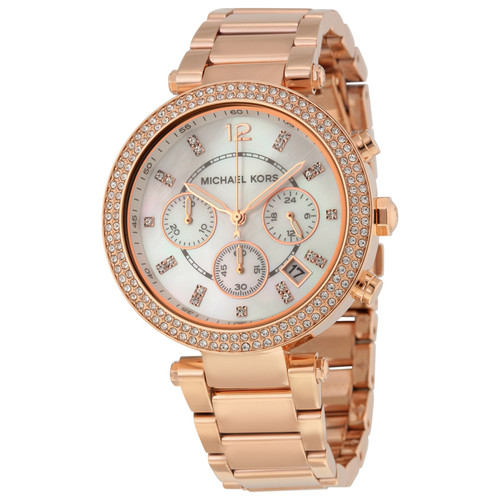 NEW Michael Kors MK5354 Womens Parker Gold Tone Chronograph Watch With  Crystals | #1779181718