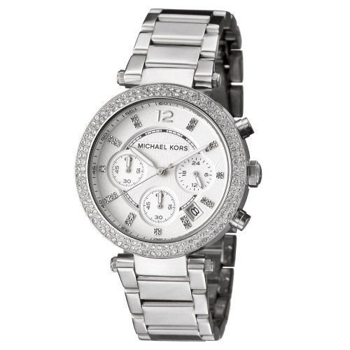 Michael Kors MK5353 Parker Crystal Chronograph Stainless Steel Womens Watch