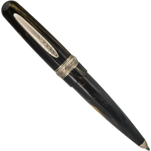 Stipula Etruria Magnifica Black / Gold Marble Ballpoint Pen ST62006