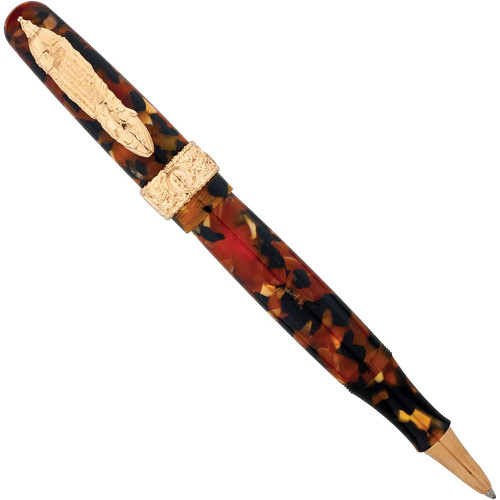 Stipula Tuscany Dreams Brown Marble / Gold Trim Rollerball Pen ST49127