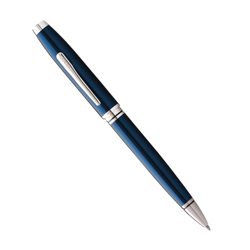 Cross Coventry Blue Lacquer Chrome Trim Ballpoint Pen AT0662-9