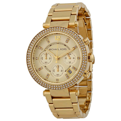 Michael Kors MK5354 Parker Crystal Chronograph Gold-tone Stainless Steel Women's Watch
