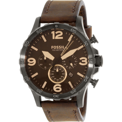 Fossil Nate Chronograph Brown Leather 