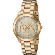 Michael Kors MK3477 Mini Slim Runway Crystal Gold-tone Stainless Womens Watch