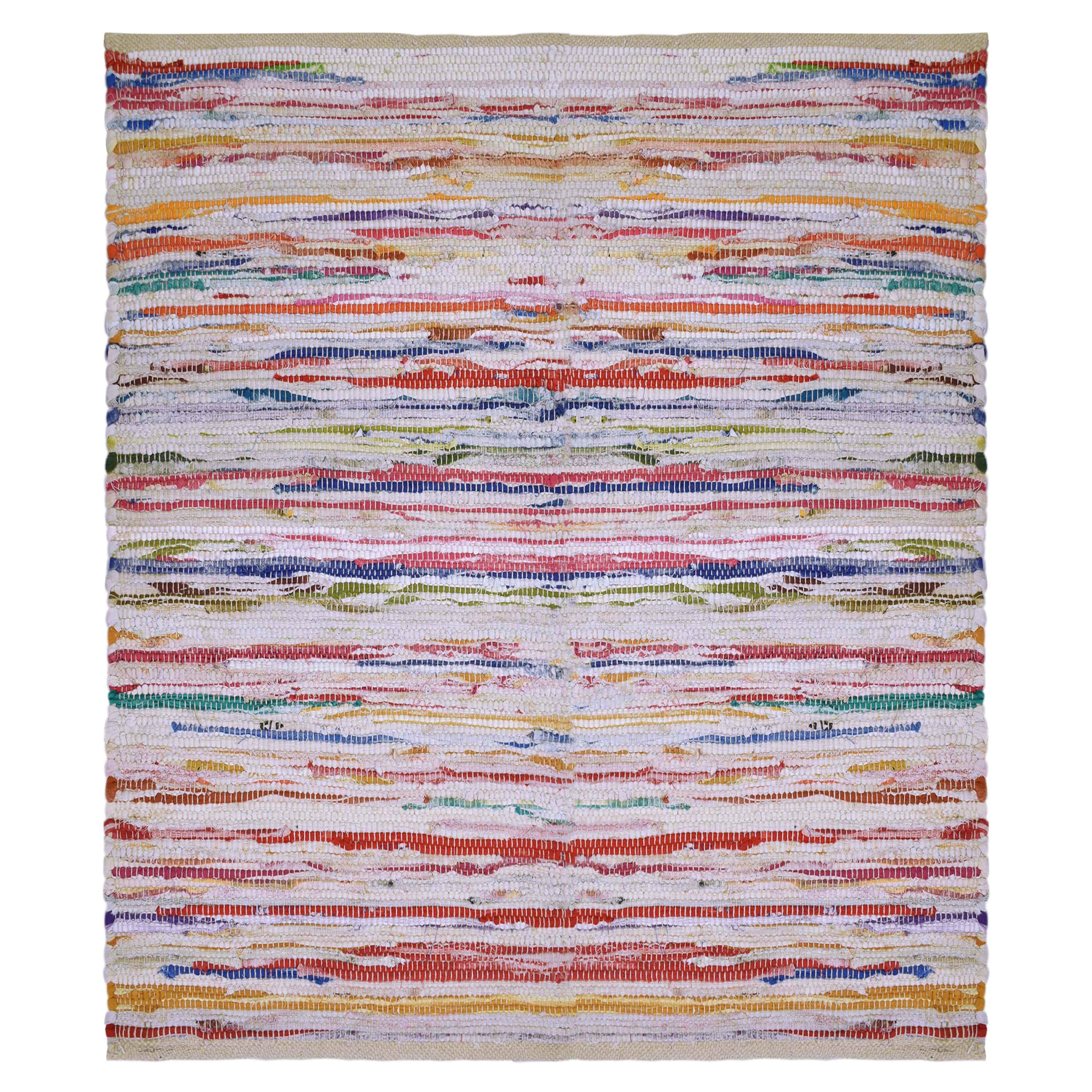 Fabstyles Spectrum 100% Chindi Rug, Handmade Area Rag Rug for Living Room,  Hallway, Patio