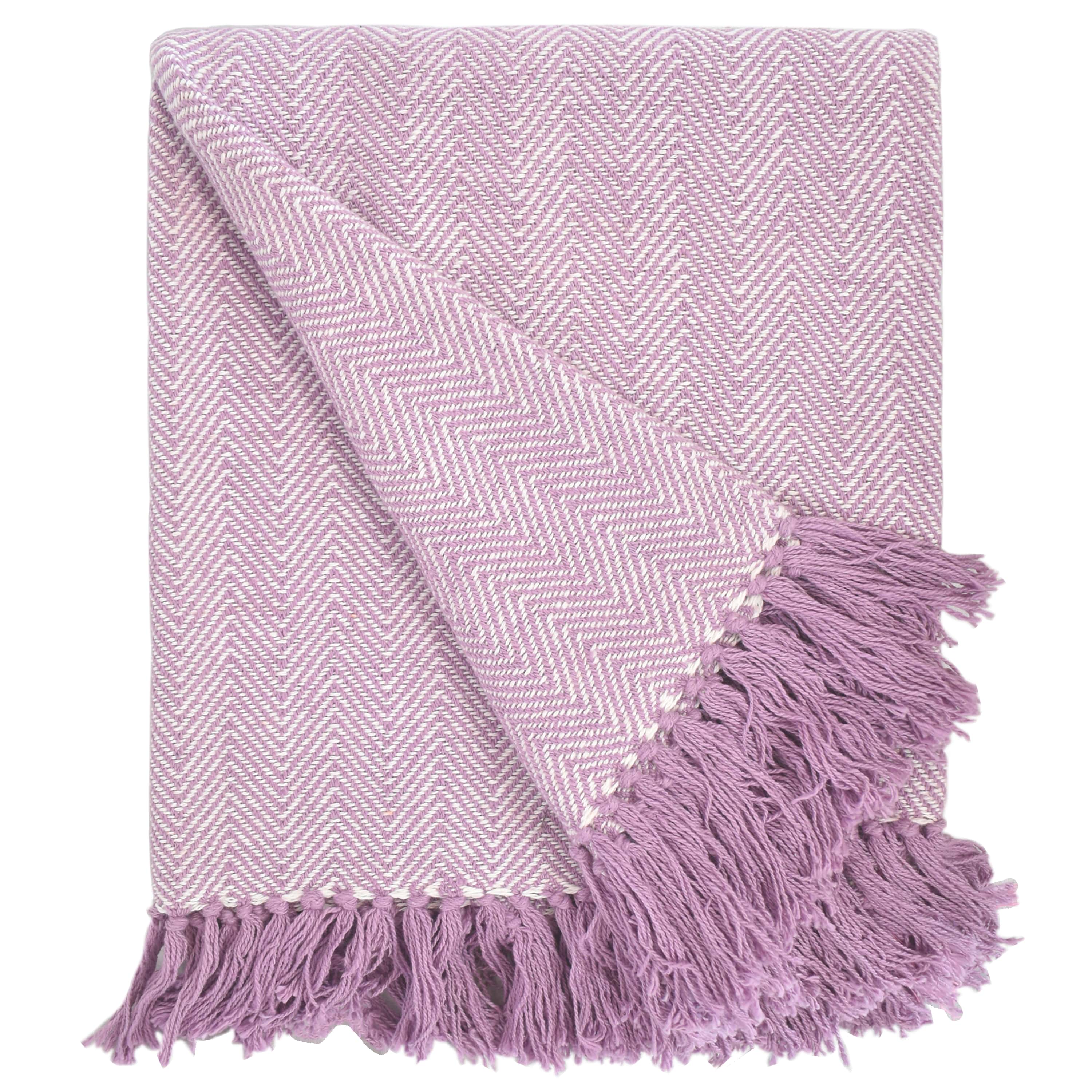 Herringbone Striped Cotton Throws