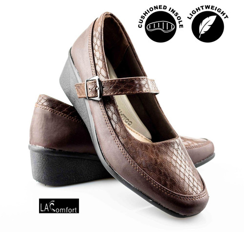 Womens 'Michelle' Wedge Heel Court Shoes