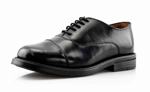 Boys' Black Leather Lace-Up School Shoes