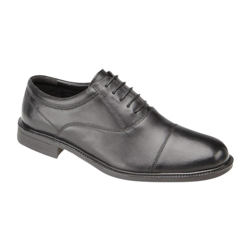 Men's Fuller Fit Black Leather Cap-Toe Oxford Shoes