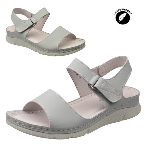 Womens 'Celeste' Low Wedge Touch Fastening Sandals
