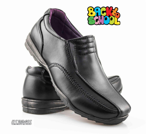 Boys' Black Formal Slip-On School Shoes