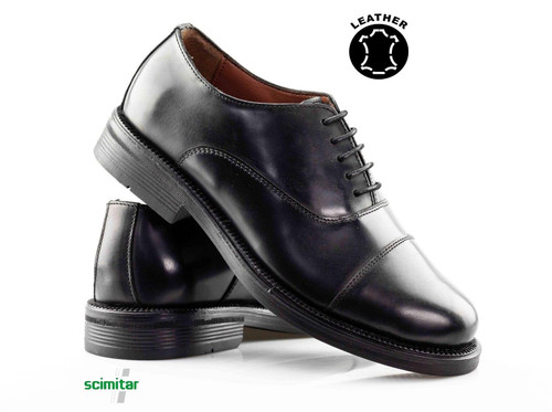 Boys' Black Leather Lace-Up School Shoes
