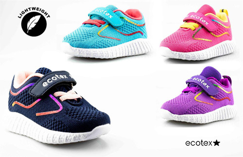 Girls' Touch Fastening Sport Trainers with Elastic Lace