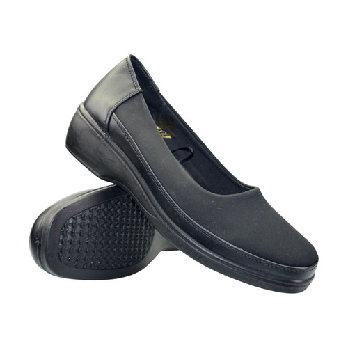 Womens Slip On Low Wedge Shoes