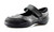 Girls' Black Leather Velcro Brogue School Shoes with Toe Guard