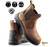 Men's Wide Fit EEEE Brown Leather Chelsea Safety Boots