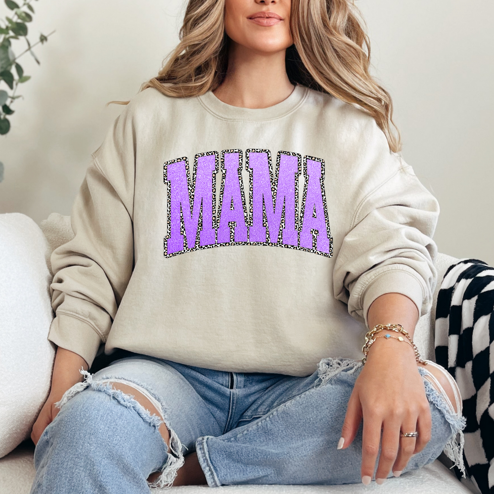 Purple Glitter MAMA Sweatshirt