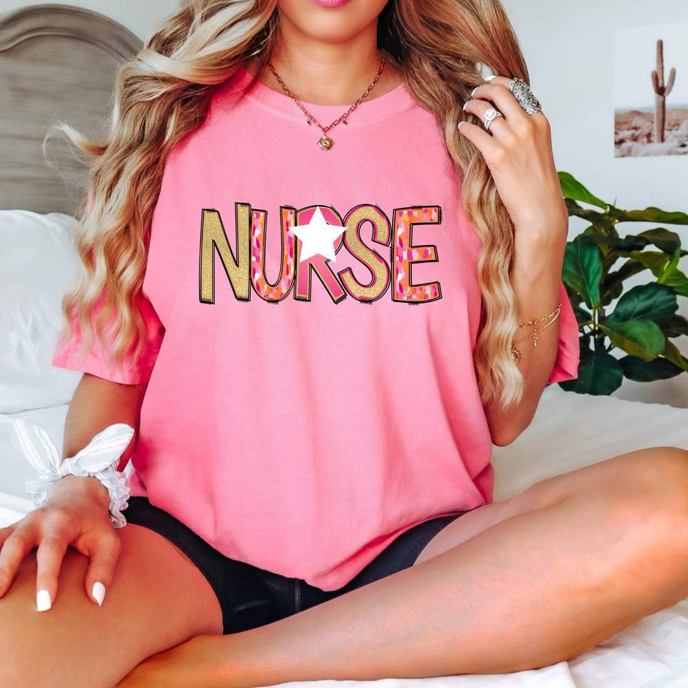 Nurse Pink Star T-Shirt