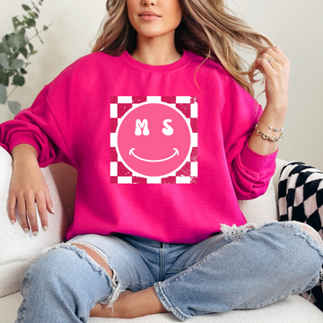 Checkered Smiley Sweatshirt