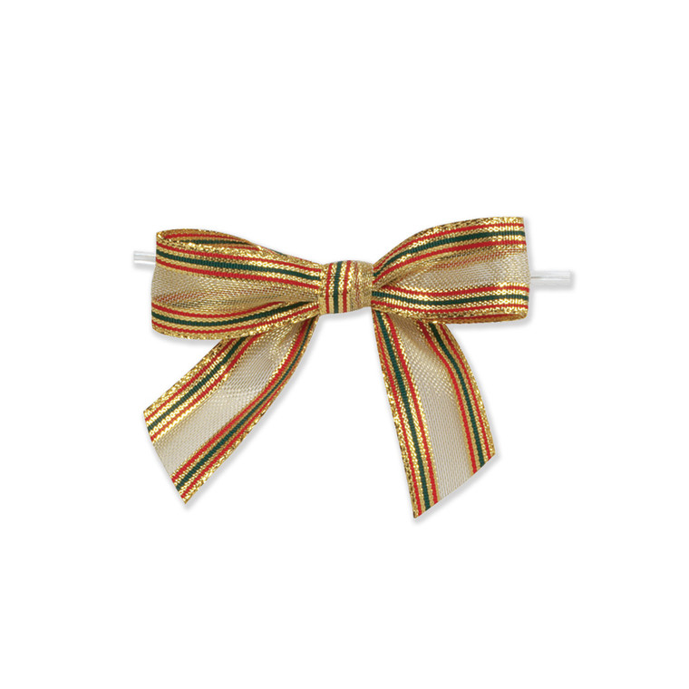 Christmas Print Pre-Tied Bows (Pack of 100)