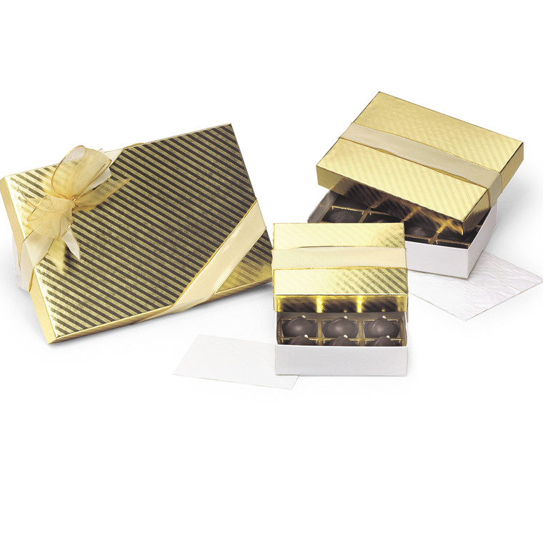 Striped Gold Foil Luxury Set-Up Boxes