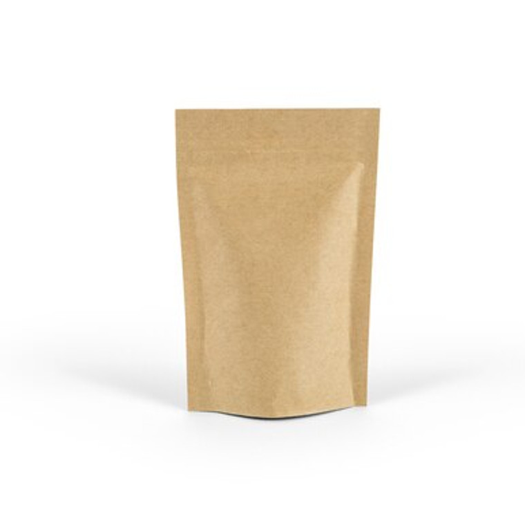 Solid Natural Kraft Stand-Up Pouches (Pack of 100)