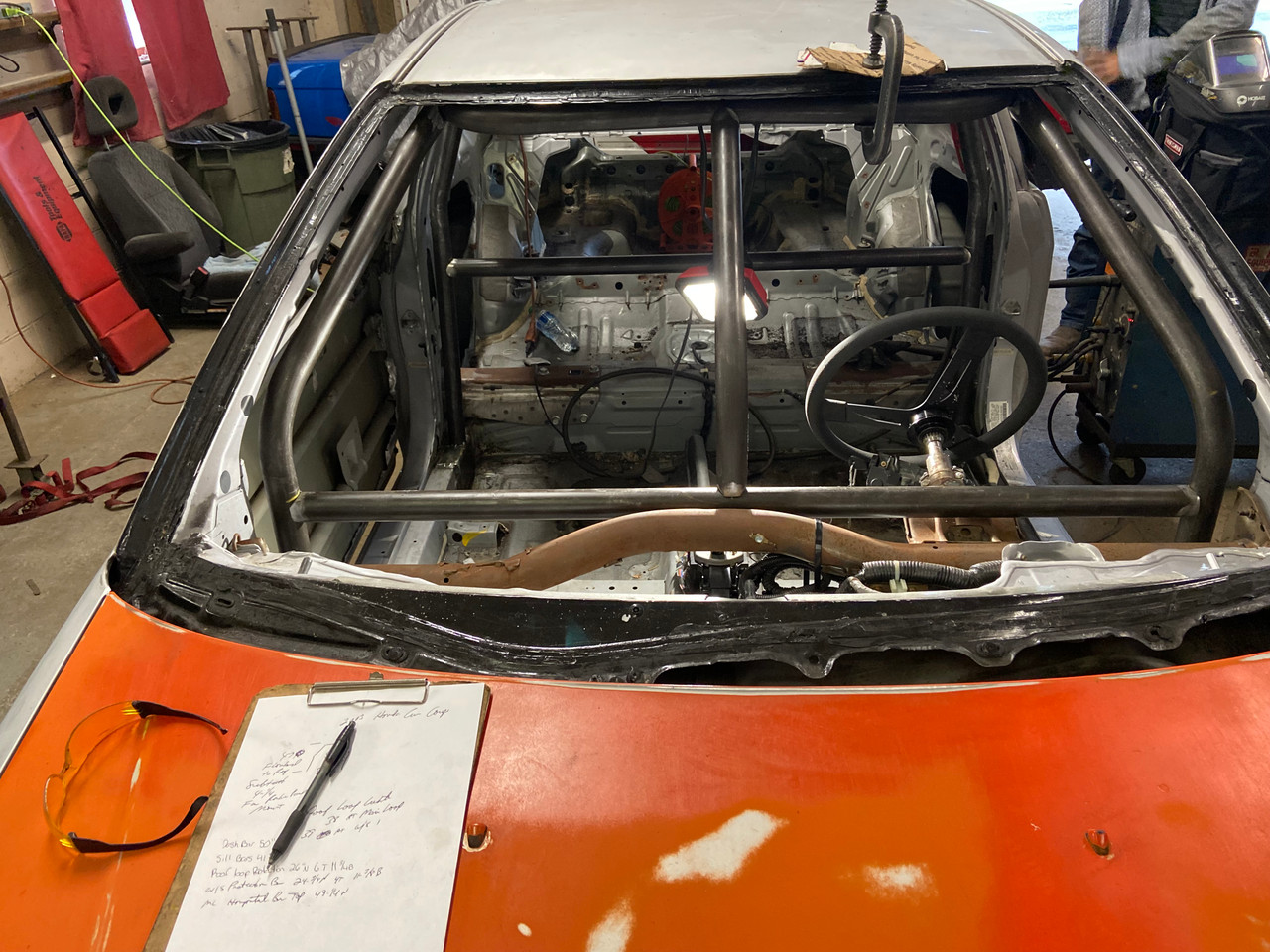 01-05 Honda Civic Limited Sportsman Circle Track Roll Cage, In Shop Fabrication