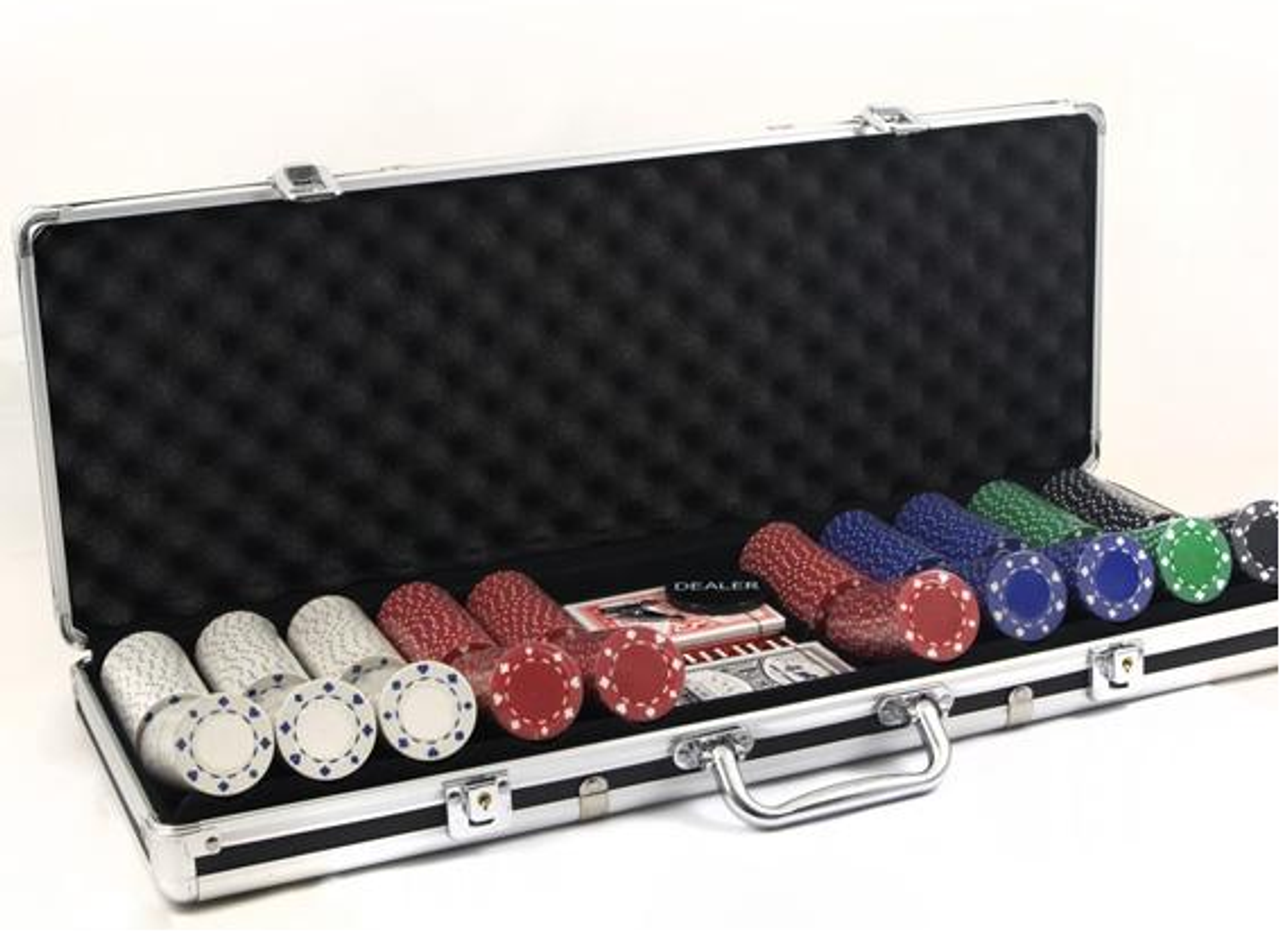 Set jetoane SUITED - Set de poker cu 500 de jetoane de 11.5 g, neinscriptionate