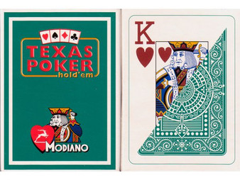 Carti de Texas Holdem 100% plastic, cu index mare verde inchis