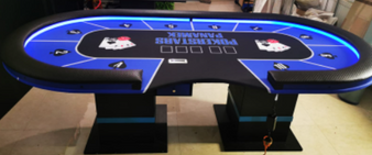 Masa poker cu led pentru 10 jucatori si loc de dealer
