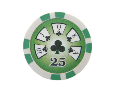 Fisic 25 jetoane Royal Flush - Verzi - Valoare printata : 25