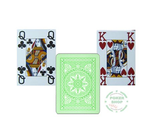 Carti profesionale de poker MODIANO 100% plastic cu index mare pe 4 colturi verde deschis