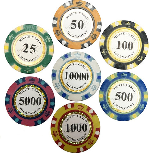 Set poker cu 500 chips-uri de 14g model MONTECARLO PREMIUM Cashgame+ un pachet de carti 100% plastic Dal Negro CADOU