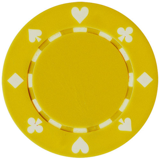Set 25 Jetoane poker model suited culoare galben