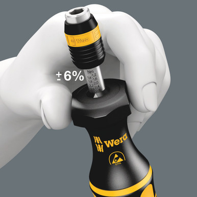 Wera 7445 ESD Torque Screwdriver - Adjustable 2.5-11.5 Inch Pounds Precision Tool