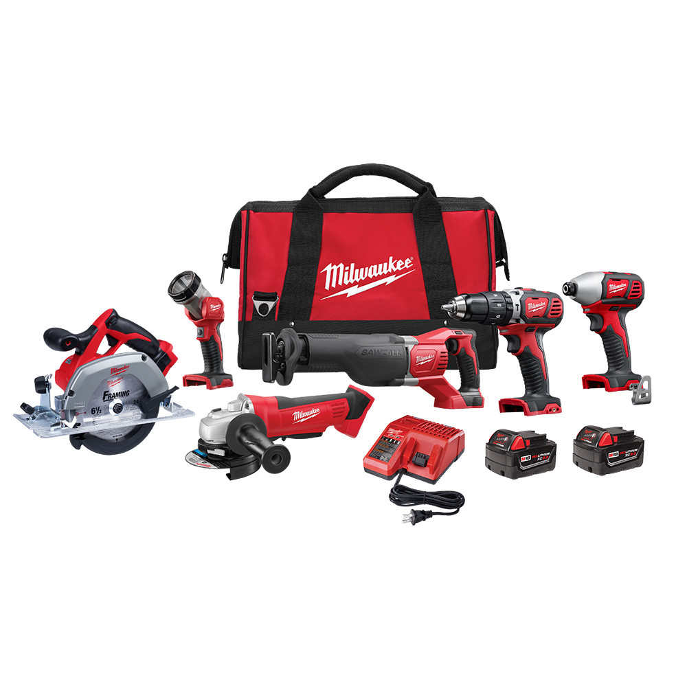 Milwaukee 2696-26 M18 Cordless Lithium-Ion 6-Tool Combo Kit