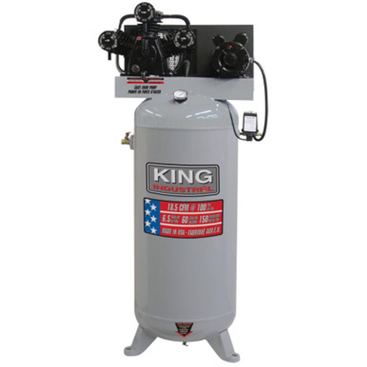King Canada KC-5160V3 - High output 6.5 peak HP 60 Gallon air compressor -  18.5 CFM?@ 100PSI - Federated Tools