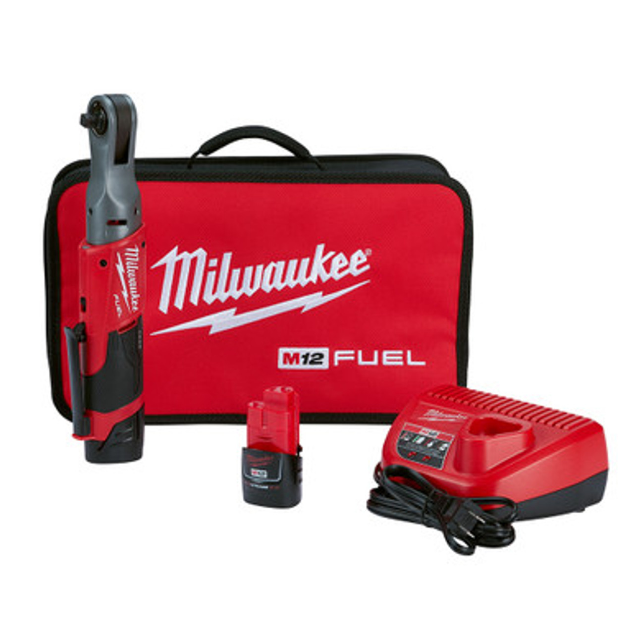 Milwaukee 2557 22 M12 FUEL 3 8 in. Ratchet 2 Battery Kit Federated Tool Supply