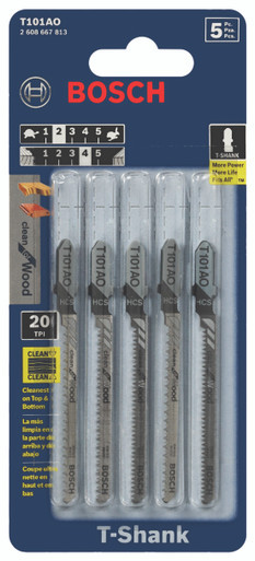 Bosch T101AO HCS Clean For Wood Jigsaw Blades X5 2608630031 | Power
