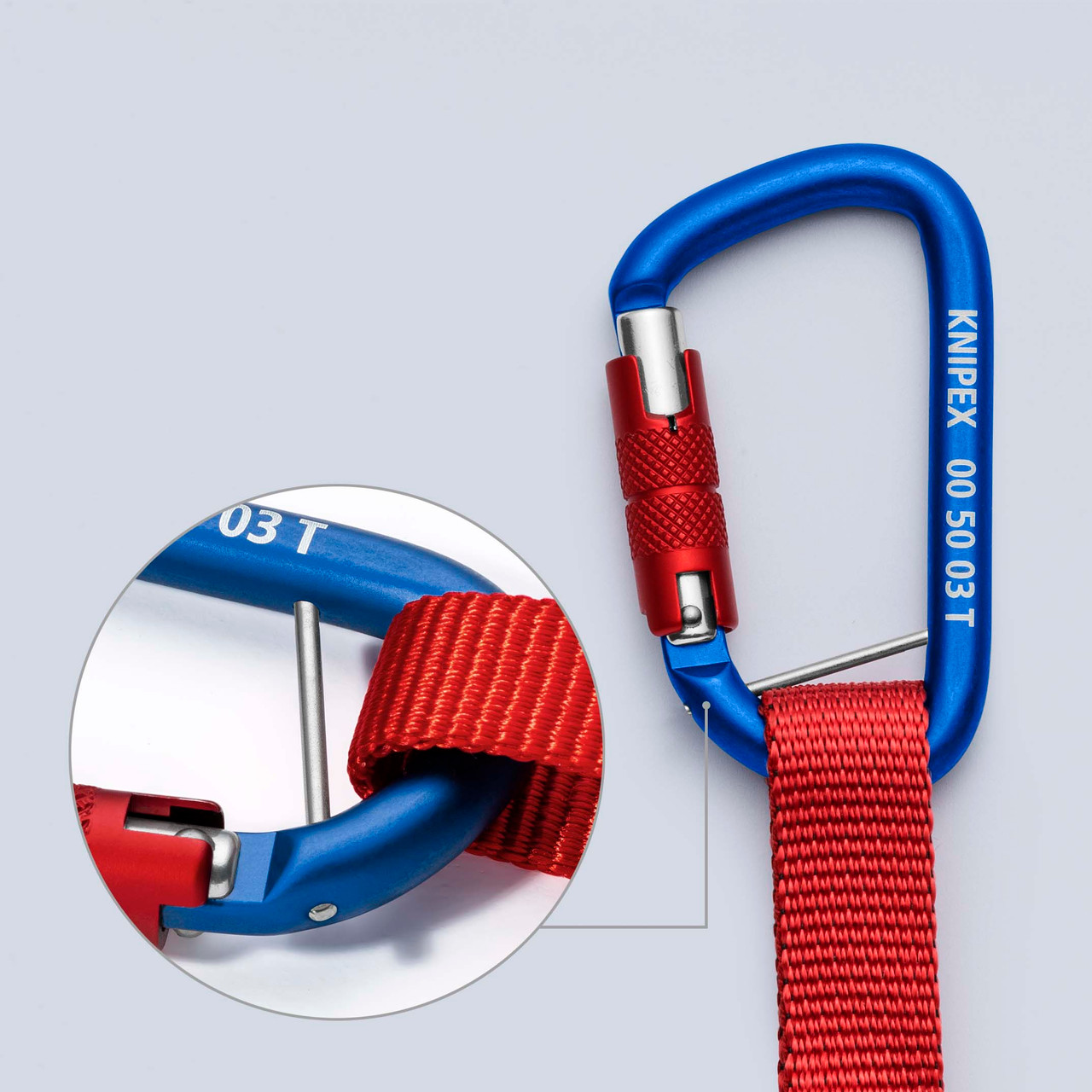 Knipex - Tool Tethering Adaptor Straps with Captive Eye Carabiner (005006TBKA) KNIPEX 18 in. Tool Tethering Adaptor Straps with Captive Eye