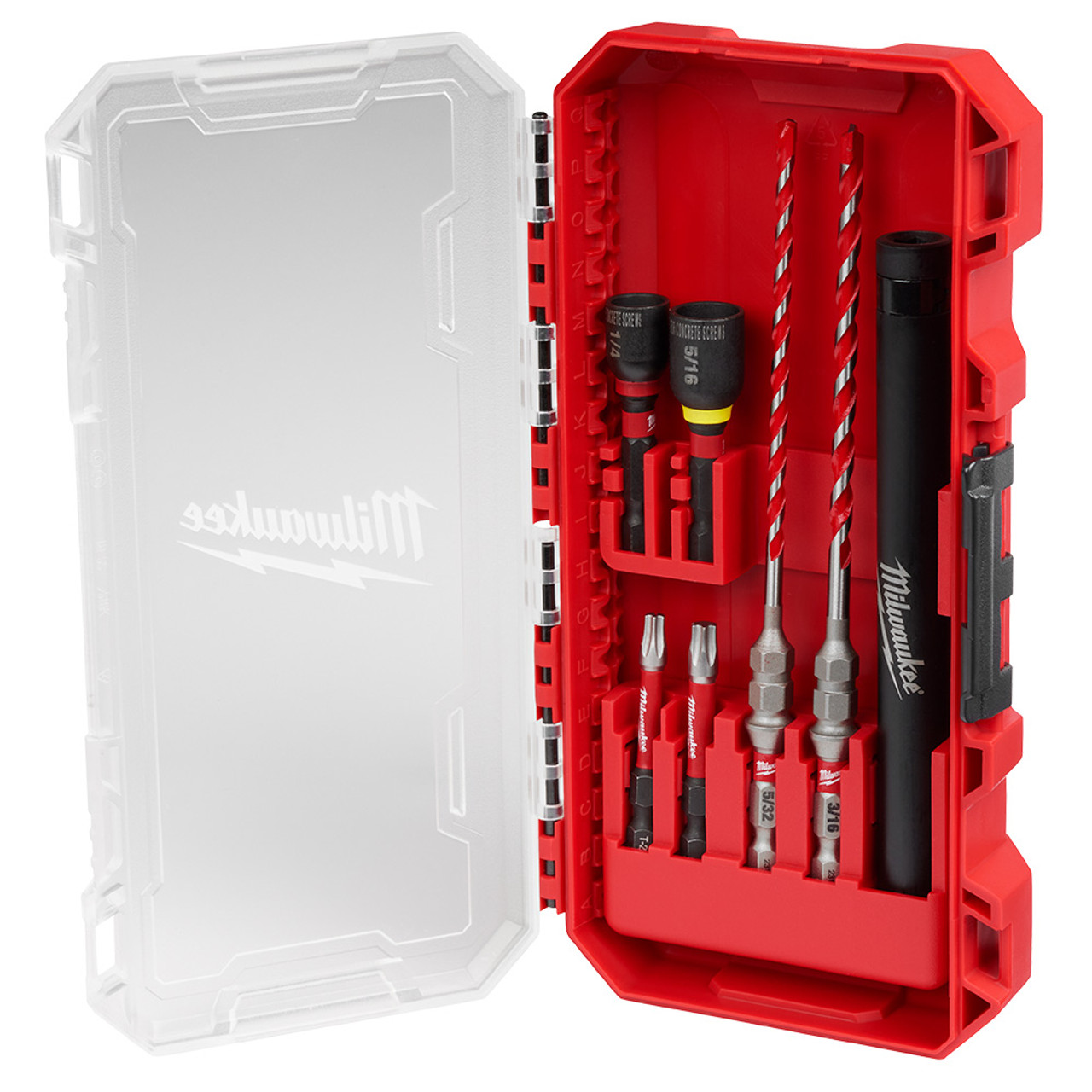 Milwaukee 48 20 9097 7PC. SHOCKWAVE Impact Duty Carbide Hammer Drill Bit Concrete Screw Install Set Federated Tool Supply