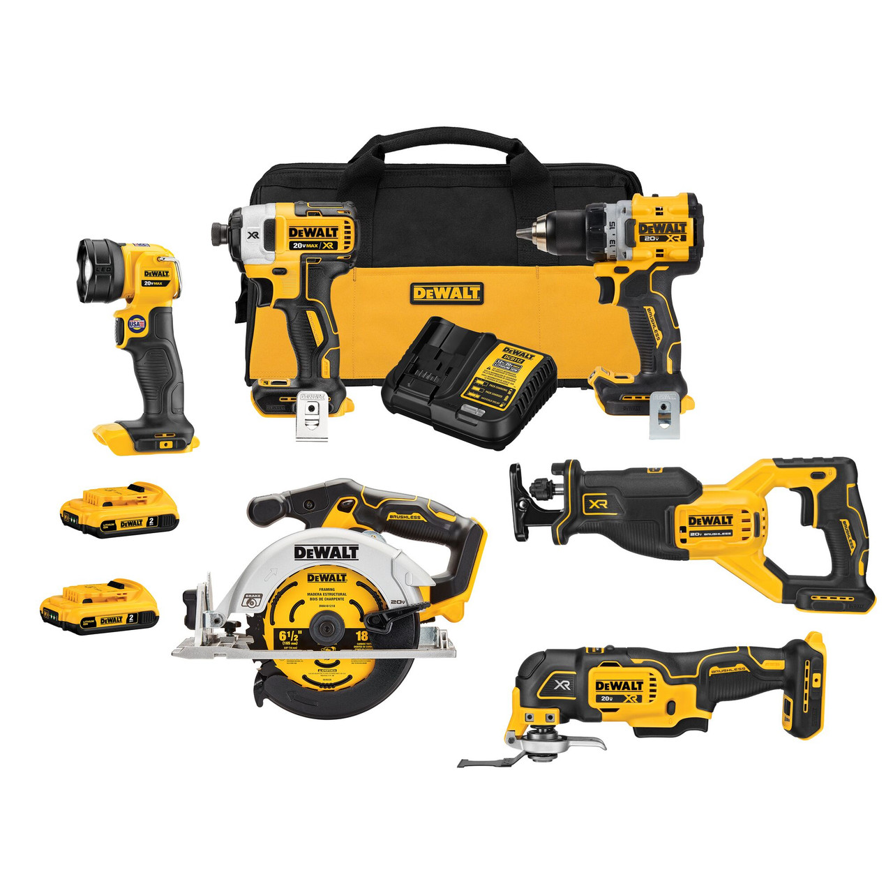 DEWALT DCK648D2 20V Max XR Brushless 6-Tool Combo Kit