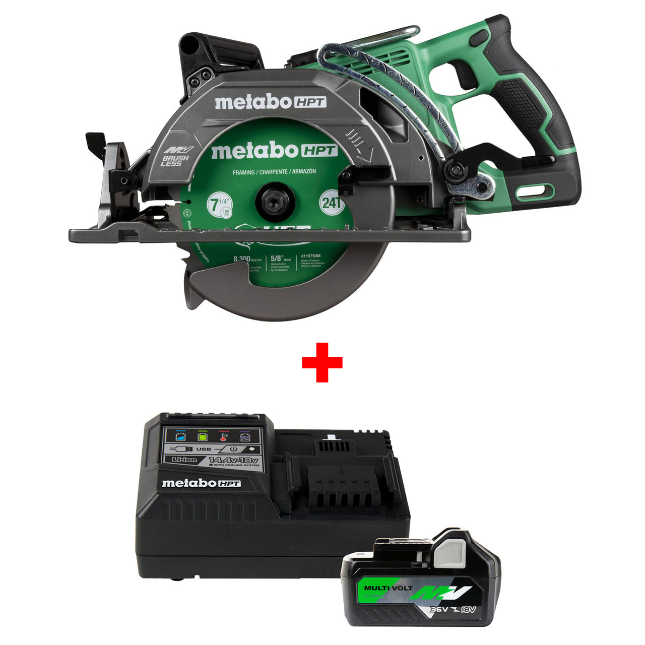 Metabo HPT C3607DWAQ4M 36V MultiVolt 7-1/4 Inch Rear Handle