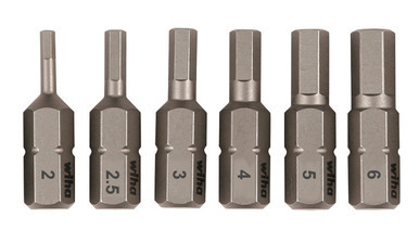 Wiha 71397 - Hex Metric Insert Bit 2.0 - 6.0mm 6Pc