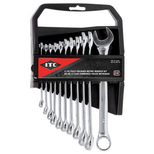 ITC 020208 - (ICWP-11M) 11 PC Fully Polished Metric Combination Wrench Set