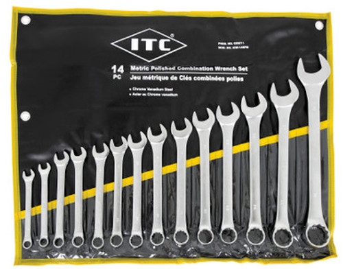 ITC 020211 - (ICW-14PM) 14 PC Metric Polished Combination Wrench Set