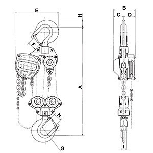 Jet 101292 - (L90-15003) 15 Ton 11-1/2' Lift L-90 Series Chain Hoist - Super Heavy Duty