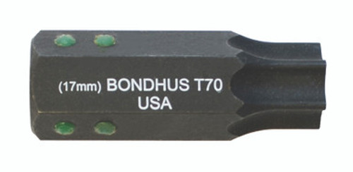 Bondhus 32070 - T70 ProHold Torx Bit, 2" Length - Stock Size: 17mm